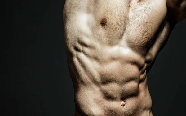 Muskulös Kropp Muskulös Man Manlig Kropp Muskelform Stark Man Atletisk — Stockfoto