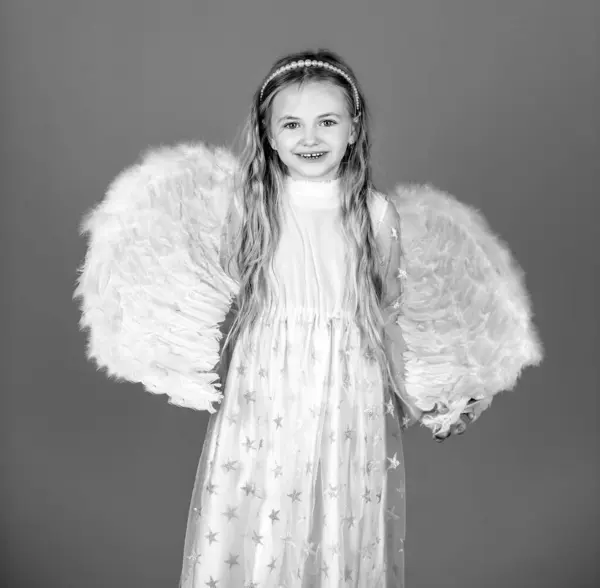 Angel Kid Blonde Curly Hair Beautiful Little Angel Portrait Beautiful — Stock Photo, Image