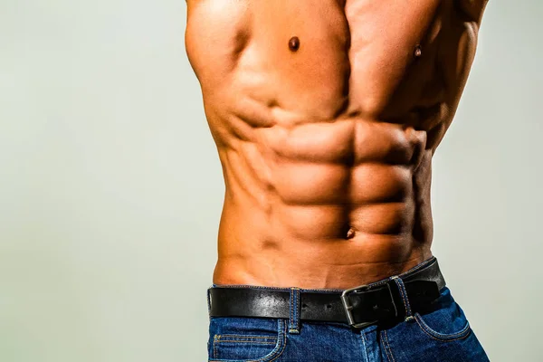 Manlig Modell Med Perfekt Kropp Förförisk Bög Sexig Kropp Stark — Stockfoto