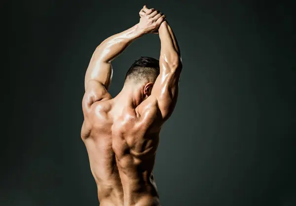 Corpo Muscolare Uomo Muscoloso Corpo Maschile Forma Muscolare Uomo Forte — Foto Stock