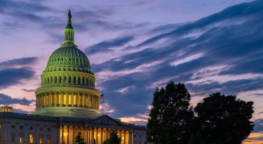 Kongre binası, gün batımında, Capitol Hill, Washington DC