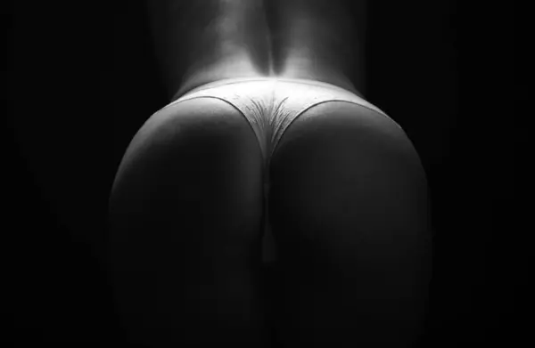 Female Fit Buttocks Sexy Panties Sexy Woman Beautiful Butt Close — Stock Photo, Image