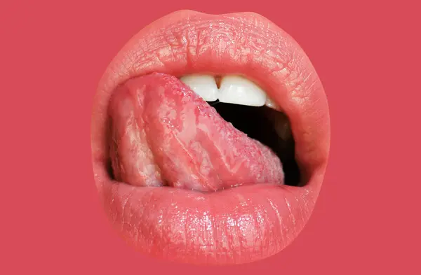 Femme Sensuelle Portant Ses Lèvres Dans Geste Séduisant Sexy — Photo