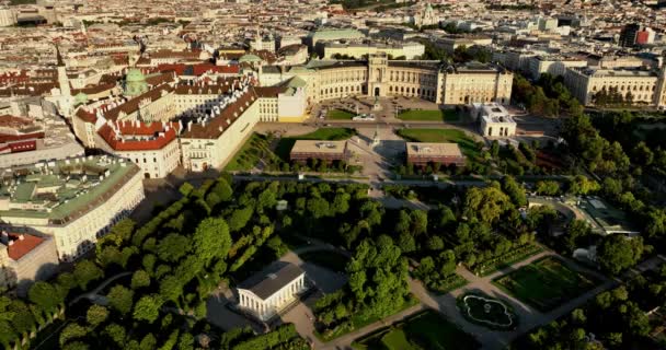 Vídeňský Letecký Pohled Rakousku Nejznámějších Hlavních Městech Evropy Létání Historickým — Stock video