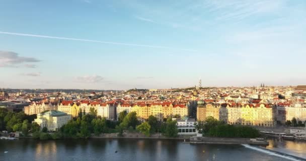 Panoramiczny Widok Lotu Ptaka Zamek Praski Miasto Praga Lot Nad — Wideo stockowe