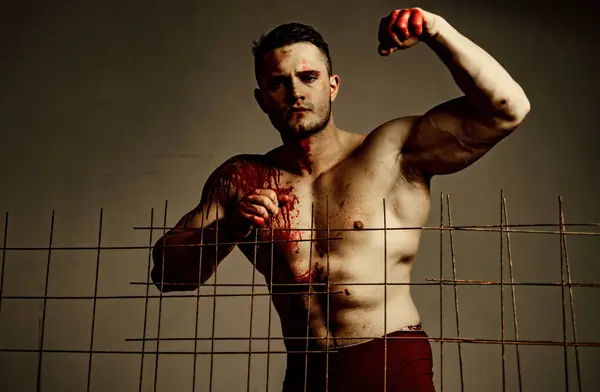Prison Monster Psycho Mad Man Murderer Mythical Creature Muscular Man — Stock Photo, Image