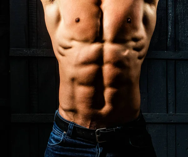 Muskulös Kropp Muskulös Man Manlig Kropp Muskelform Stark Man Atletisk — Stockfoto