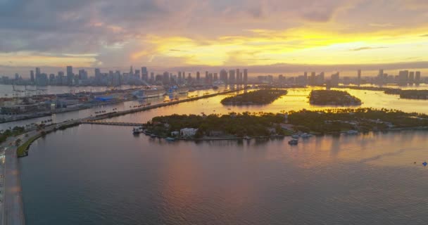 Miami Drónra Néző Art Deco Kerület Miami Florida Híres Sugárút — Stock videók