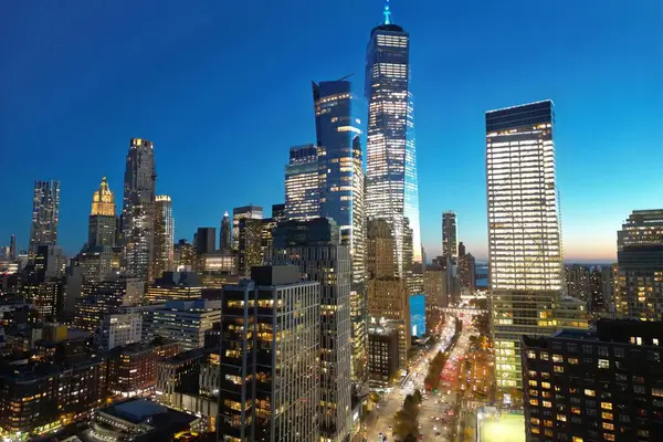 New York City Berühmte Aussicht Nacht New York City Von — Stockfoto
