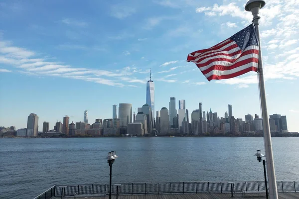 Usa Flagge Gedenktag Veteranentag Juli Die Amerikanische Flagge Weht Der — Stockfoto