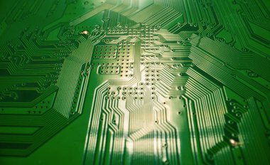 Elektronik devre kartı arka planı. Soyut dijital teknoloji geçmişi. Elektronik bilgisayar donanım teknolojisi. Anakart dijital çip. Teknik arkaplan