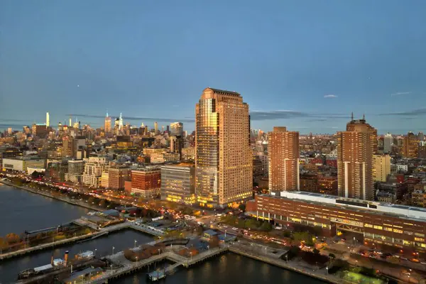 New York Silueti New Jersey Den Manhattan Manzaralı New York — Stok fotoğraf