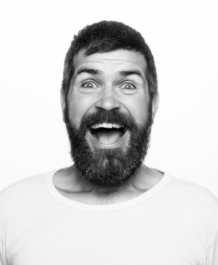 Mutlu adam gülen surat. Gülümseyen sakallı adam. Olumlu insan yüz ifadeleri ve duyguları