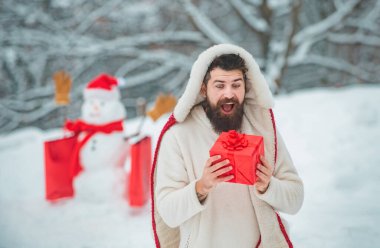 Mutlu Noeller ve Mutlu yıllar. Neşeli Baba hediye tutun ve Winter Park'ta kardan adam ile eğlenmek. Holly neşeli yağma Noel ve noel