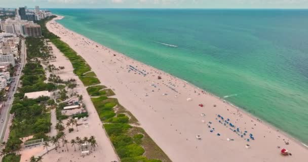 Miami Beach South Beach Florida Nın Insansız Hava Aracı Görüntüsü — Stok video