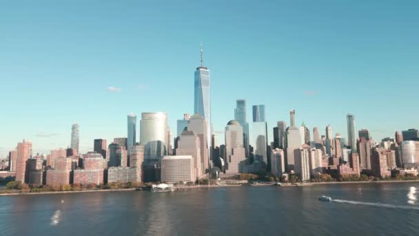 Manhattan Nyc View Day Manhattan Nyc Aerial View New York — Stock Video