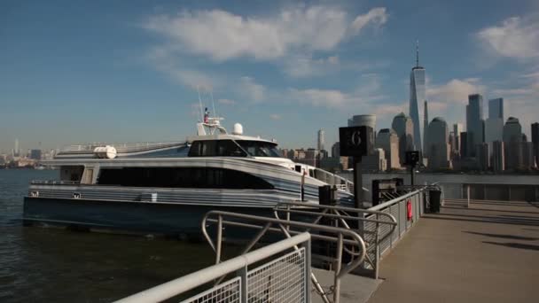 Nyc Transbordador Por Vías Navegables Ferry New York Waterway Ferry — Vídeos de Stock