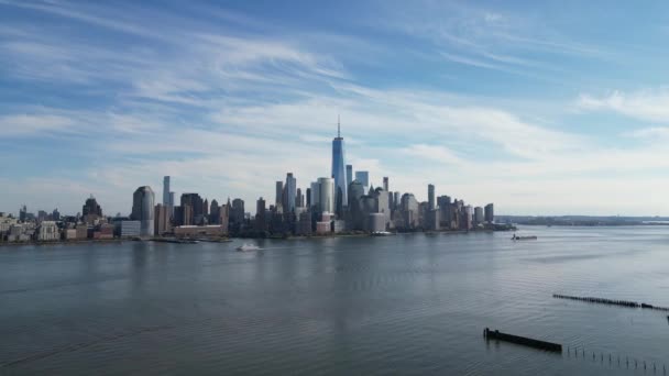 Skyline Ciudad Nueva York Rascacielos Manhattan Nueva York — Vídeo de stock