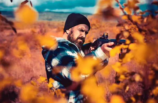 Autumn Hunting Season Hunter Shotgun Gun Hunt Autumn — Stock Photo, Image