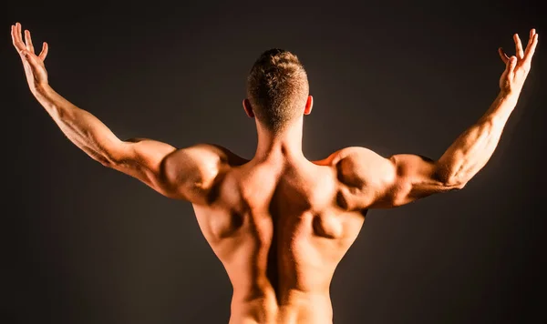 Muskulös Man Sexig Kropp Muskulös Sexig Man Naken Kropp Stark — Stockfoto