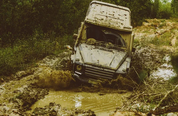 Mud Water Splash Road Racing Tracks Muddy Field Road Vehicle — Stock Photo, Image