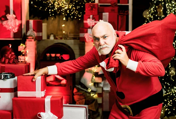 Ladrón Robó Regalos Año Nuevo Navidad Criminal Criminal Santa Claus —  Fotos de Stock