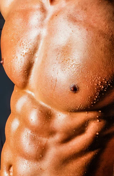 Proteintillskott Muskler För Handling Bröstkorg Och Sex Paket Snygg Naken — Stockfoto