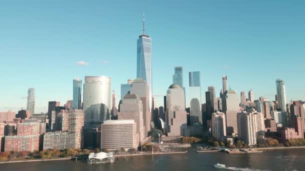 Vista Manhattan Desde Arriba Día Manhattan Vista Aérea Nueva York — Vídeo de stock