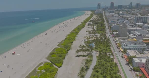 Widok Lotu Ptaka Miami Widok Powietrza Miami Dzielnica Art Deco — Wideo stockowe