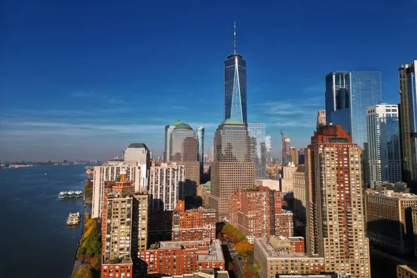 Skyline New York Grattacieli Punti Riferimento Viaggia America New York — Foto Stock