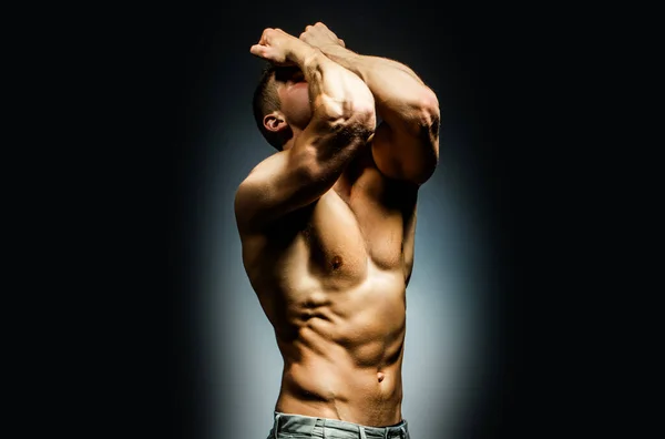 Mükemmel Vücutlu Bir Erkek Model Baştan Çıkarıcı Eşcinsel Seksi Bir — Stok fotoğraf