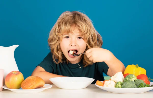 Gezonde Ontbijt Lunch Voor Kinderen Kind Het Eten Van Gezond — Stockfoto