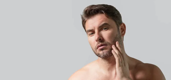 Kosmetický Krém Pro Muže Lázeňský Mužský Model Produkt Pro Péči — Stock fotografie