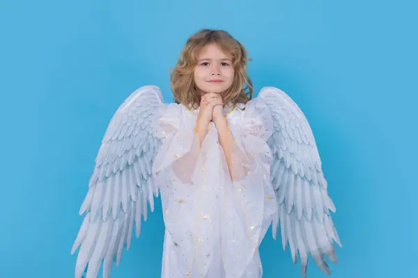 Vánoční Děti Modlitební Ruce Naděje Modlit Koncepce Malý Andílek Křídly — Stock fotografie