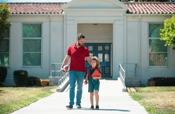 Father Son School Family Education Outdoor Concept — Stock Photo, Image