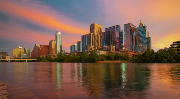 Beautiful Austin Skyline Austin Texas Colorado River — Stock Photo, Image