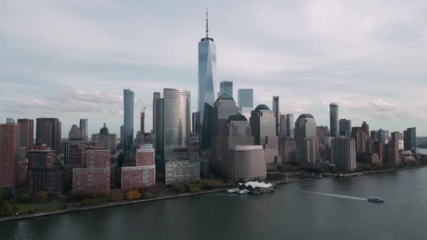 Drone Vista New York Nyc Architettura Metropolitana Vista Sulla Grande — Video Stock