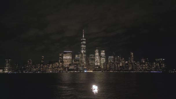 Flaga Usa Nocy Nowy Jork Dzień Pamięci Dzień Weteranów Lipca — Wideo stockowe