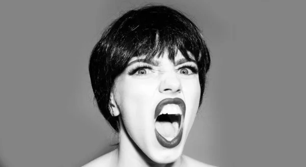 Young Woman Screaming Shouting Shout Scream Mouth — Stock Photo, Image