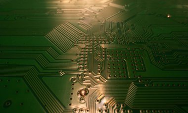 Devre kartı geçmişi. Elektronik devre kartı dokusu. Bilgisayar teknolojisi, dijital çip, elektronik model. Teknoloji dokusu. Dijital veriye sahip teknoloji sistemi