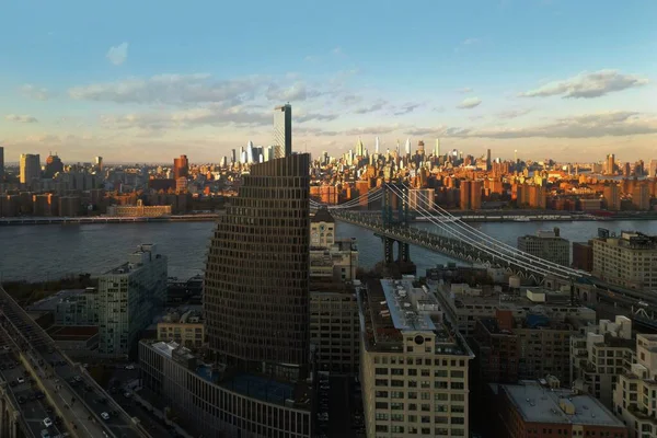 뉴욕의 스카이라인입니다 뉴욕의 Nyc의 스카이라인 Manhattans 빌딩에 파노라마 브루클린 다운타운 — 스톡 사진