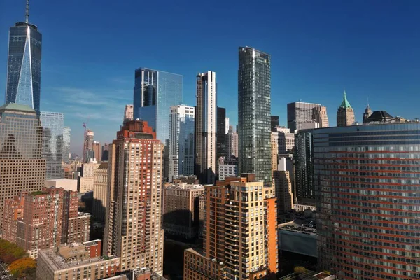New Yorker Skyline Von Drohne Aus New York Manhattan Über — Stockfoto