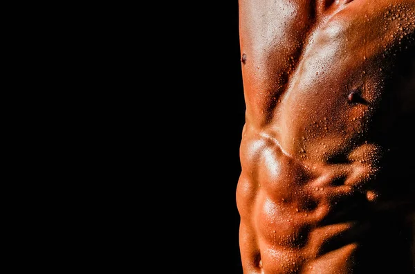 Muskelkräftiger Körper Muskelprotz Männlicher Körper Muskulöse Gestalt Starker Mann Athletischer — Stockfoto