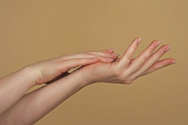 Ellerini uzat. Elini uzat. Şehvetli bir dokunuş. Güzel Kadın Elleri. Kadın Elleri Kremi, Losyon. Spa ve Manikür konsepti. Kadın eli işte. Yumuşak ten, cilt konsepti. El Cilt Bakımı