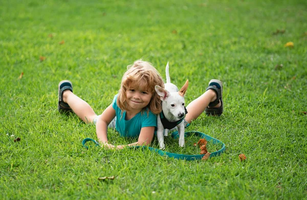 Child Dog Kid Puppy Doggy Lover — Stock Photo, Image