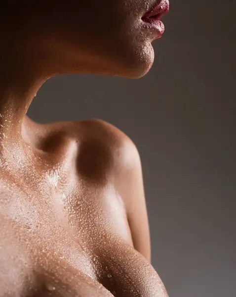 Nackte Frauenbrust Schönheitschirurgie Der Brust Brüste Vergrößern — Stockfoto