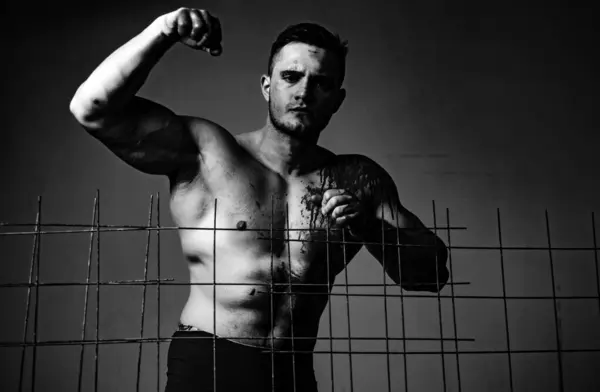 Prison Monster Psycho Mad Man Murderer Mythical Creature Muscular Man — Stock Photo, Image