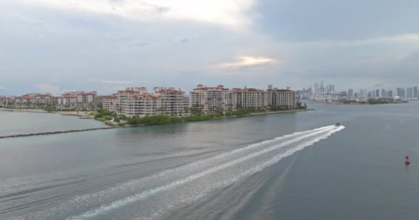 Güney Sahili Miami Dade Florida Hava Görüntüsü Cennet South Pointe — Stok video