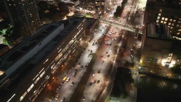 Manhattan Manzarası Dusk Manhattan Gece New York City Işıkları Manhattan — Stok video