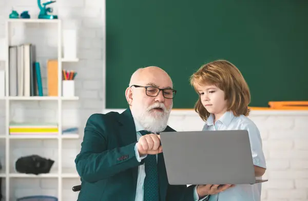 School Lesson Help Learn Old Teacher Pupil Education Concept Old — Stock Photo, Image